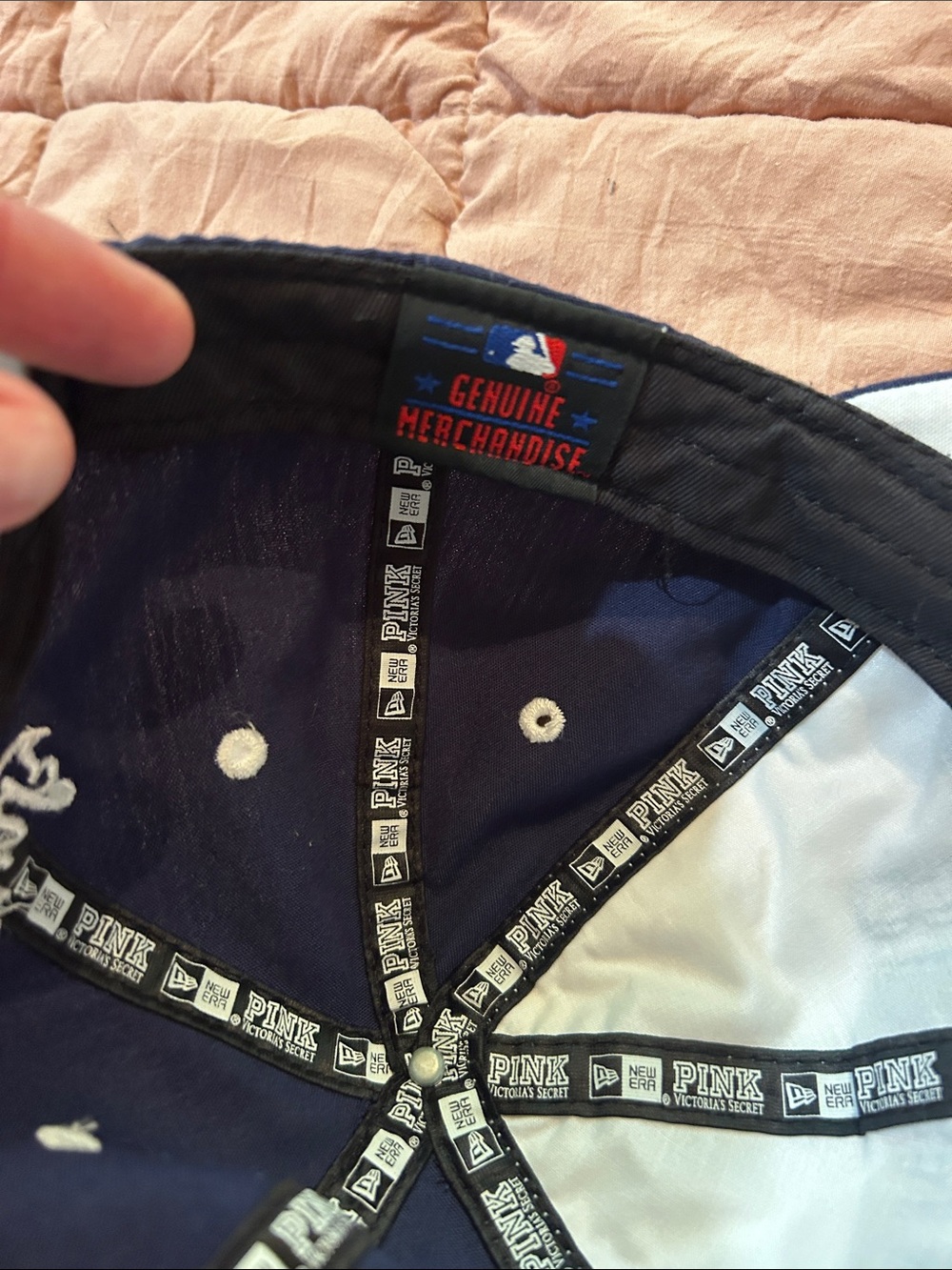 PINK Victoria's Secret Navy and White Bronx Bombers Baseball Cap - Picture 3 of 4